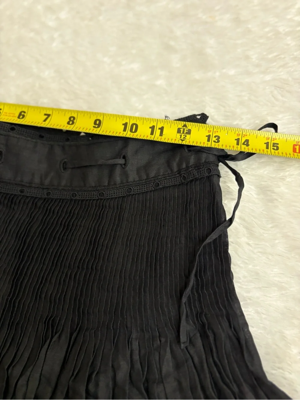 J CREW Pintuck bow mini skirt in ramie Black Eyelet Whimsigoth Mini Skirt Size 0